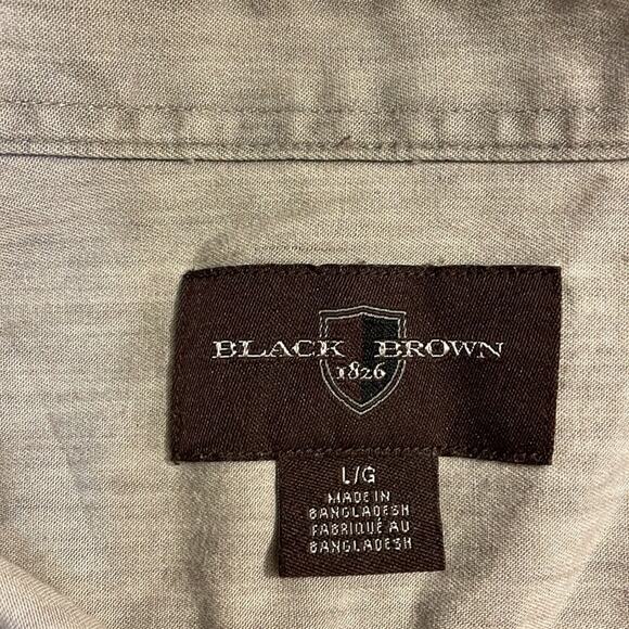 Black Brown 1826 Men's Linen Button-Down Shirt Lightweight & Classic - Picture 7 of 7